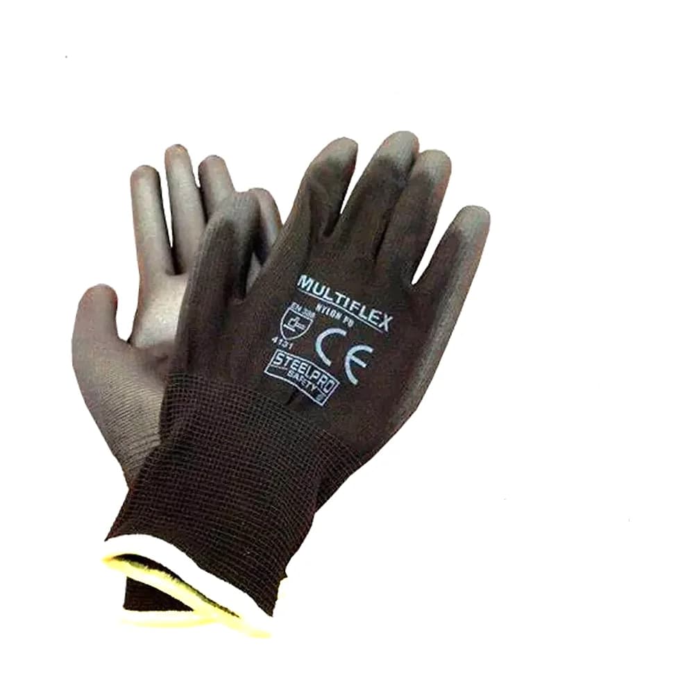 Guantes Hilo Baño Pu Negro